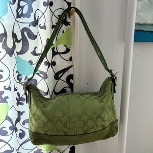 Green coach bag